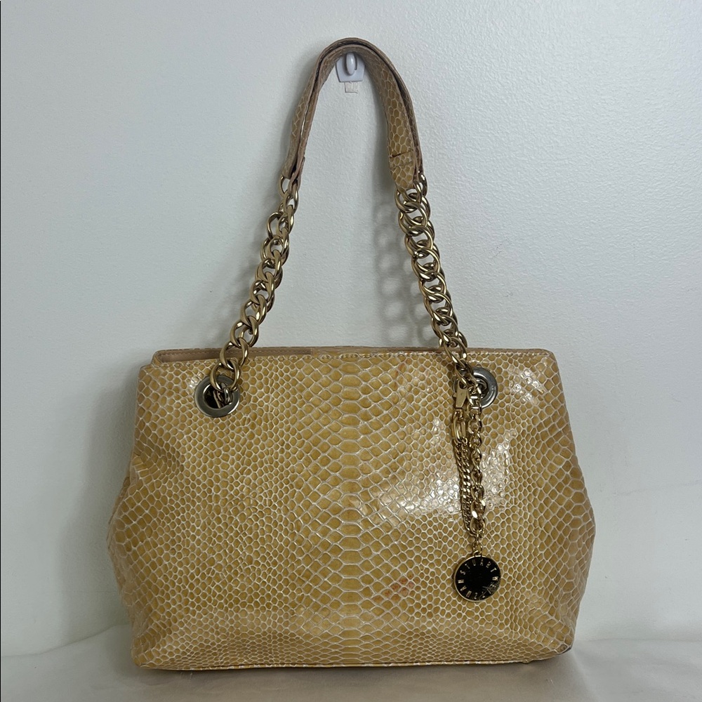 Stuart Weitzman Gold Patent Leather Bag